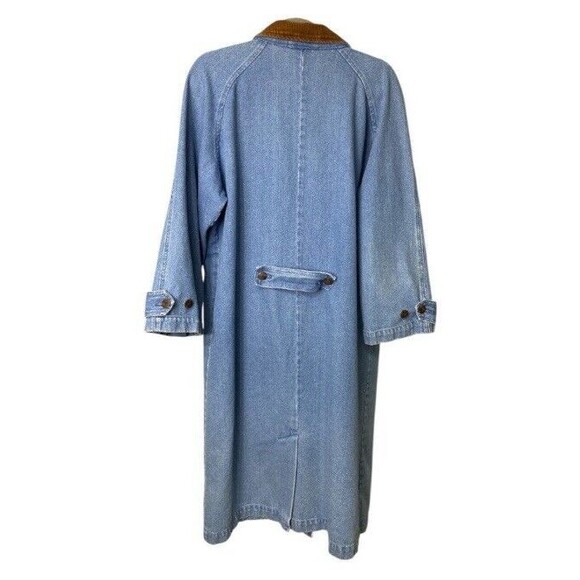 Vintage 90s Denim Duster Long Chore Coat Size L/XL - Picture 3 of 13